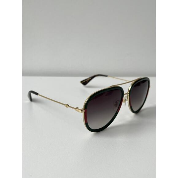 NEW Gucci GG0062S 003 Aviator Sunglasses in Red/Green - Picture 9 of 11